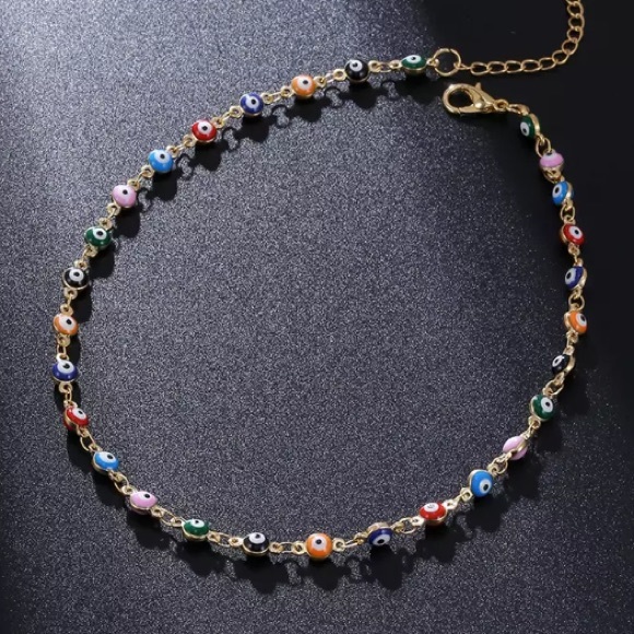 Spiritual Evil Eye Multicolor Choker Necklace - Picture 6 of 8